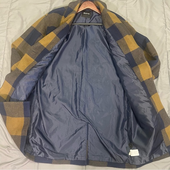 Madewell Elmcourt Wool Coat in Buffalo Check-Billy Buffalo Asparagus Small - Picture 6 of 10